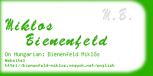 miklos bienenfeld business card