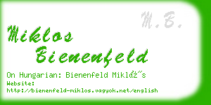 miklos bienenfeld business card